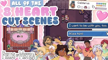 ALL 8 HEART EVENTS in Fields of Mistria NEW JULY UPDATE! All Romantic Cutscenes! March, Caldarus