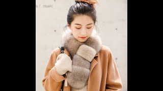 Pudi Women Real Fox Fur Winter Warm Scarf Ring Collar 2020 Brand New Girl-s Genuine Fox Fur Scarves