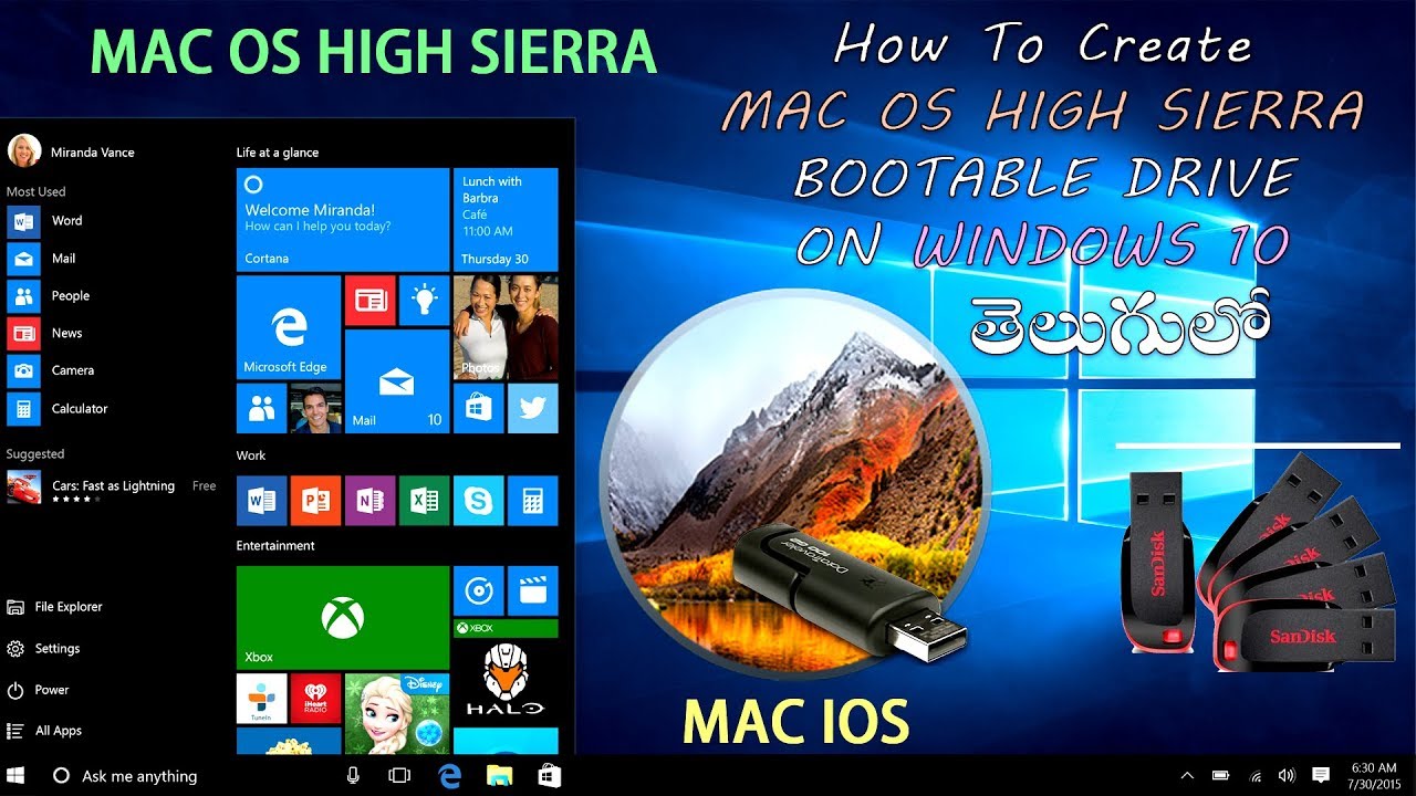 create bootable high sierra usb with full os in windows 10