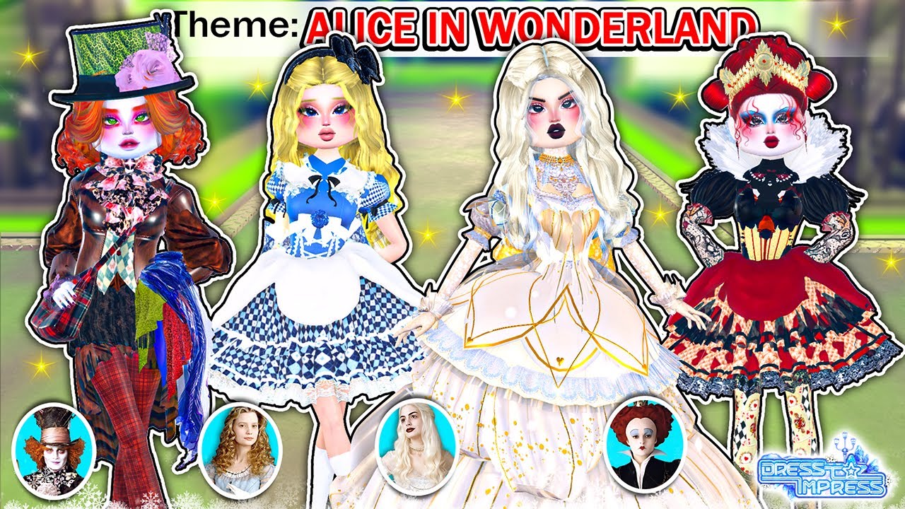 Making OUTFIT for Alice In Wonderland the THEME in DRESS TO IMPRESS! !!! Dti Roblox Making OUTFIT for Alice In Wonderland the THEME in DRESS TO IMPRESS! !!! Dti Roblox