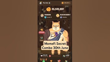Collect your 4,000,000 tokens – Memefi Secret Combo 30th June #memeficombo #memeficoin #crypto #nft