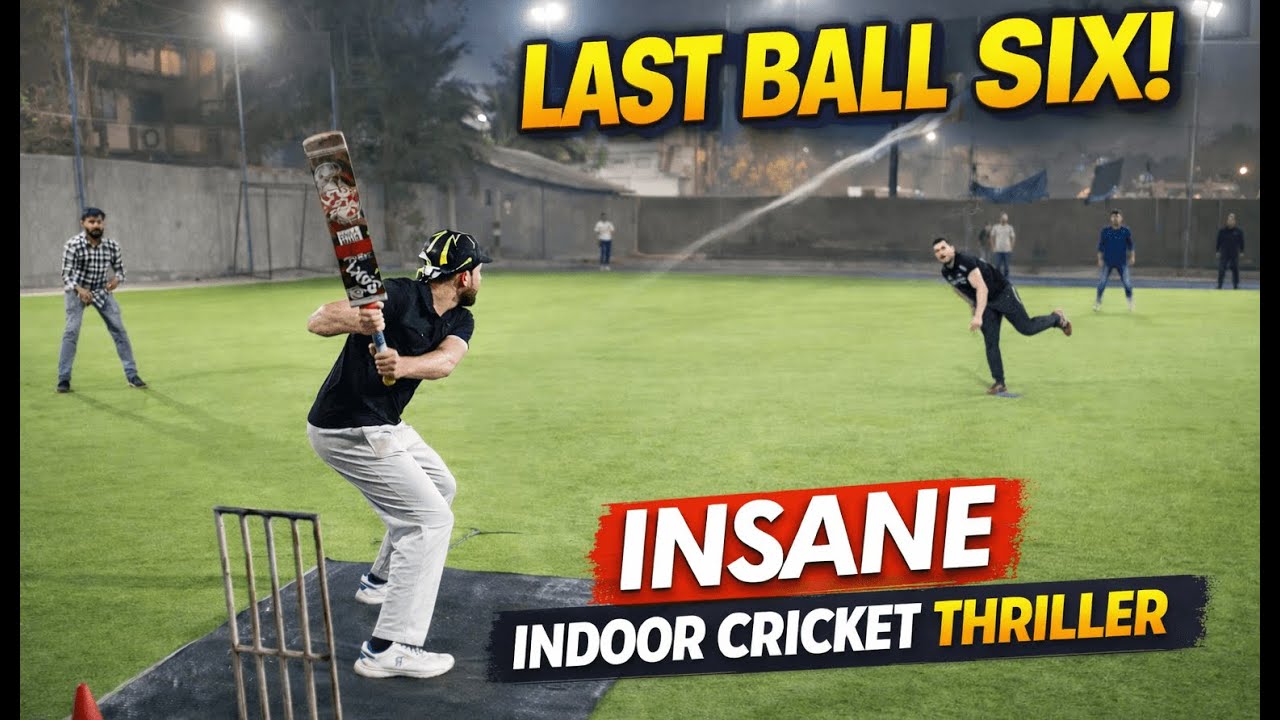 INDOOR CRICKET MATCH | INSANE Last Ball Thriller (4 Overs) #cricket # ...