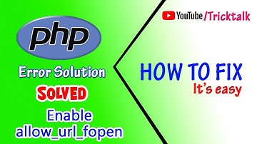 allow url fopen must be enabled in php ini