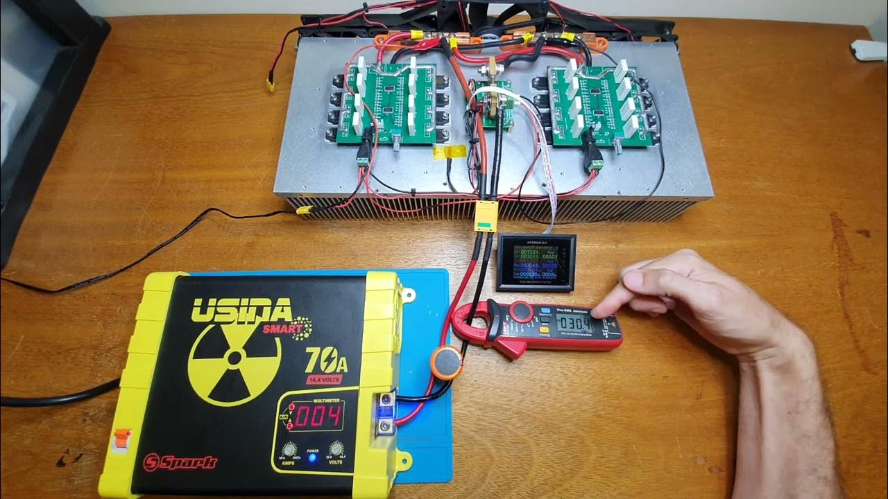 Carga eletrônica 110A e 1500W pico, LM324 Electronic load based on