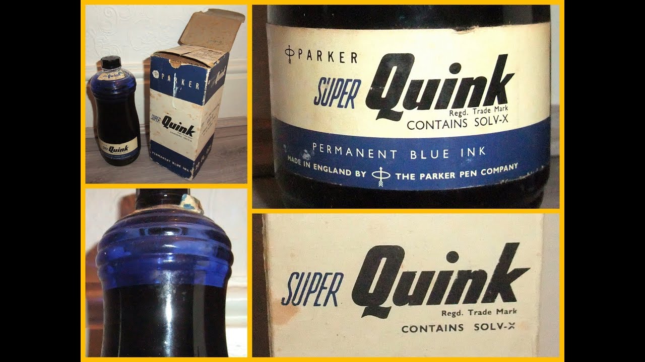 Vintage Parker Super Quink Large Ink Bottle 20 Fl Oz Blue Permanent Vintage Parker Super Quink Large Ink Bottle 20 Fl Oz Blue Permanent