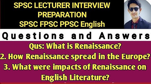 English Lecturer Interview| Renaissance and is impact on English literature| SPSC FPSC PPSC English