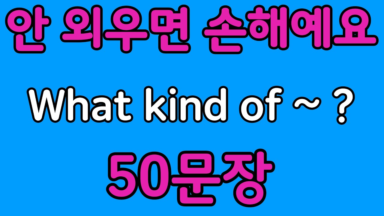 패턴영어 | What kind of~? 패턴으로 배우는 영어 표현 50문장 | 왕초보 영어회화