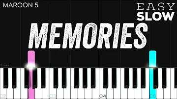 Maroon 5 - Memories | EASY SLOW Piano Tutorial