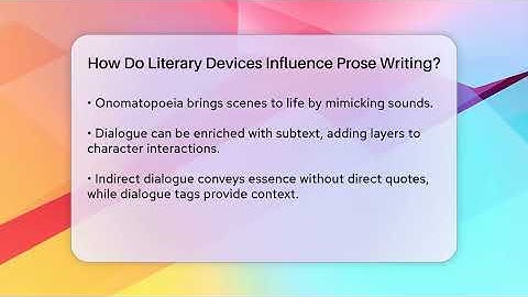 How Do Literary Devices Influence Prose Writing? - The Prose Path