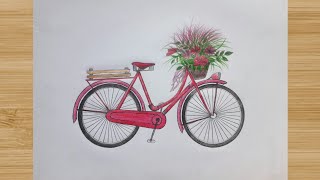 How to Draw Bicycle - step by step | Color Pencil | كيف ترسم دراجة هوائية بسهولة وخطوة بخطوة