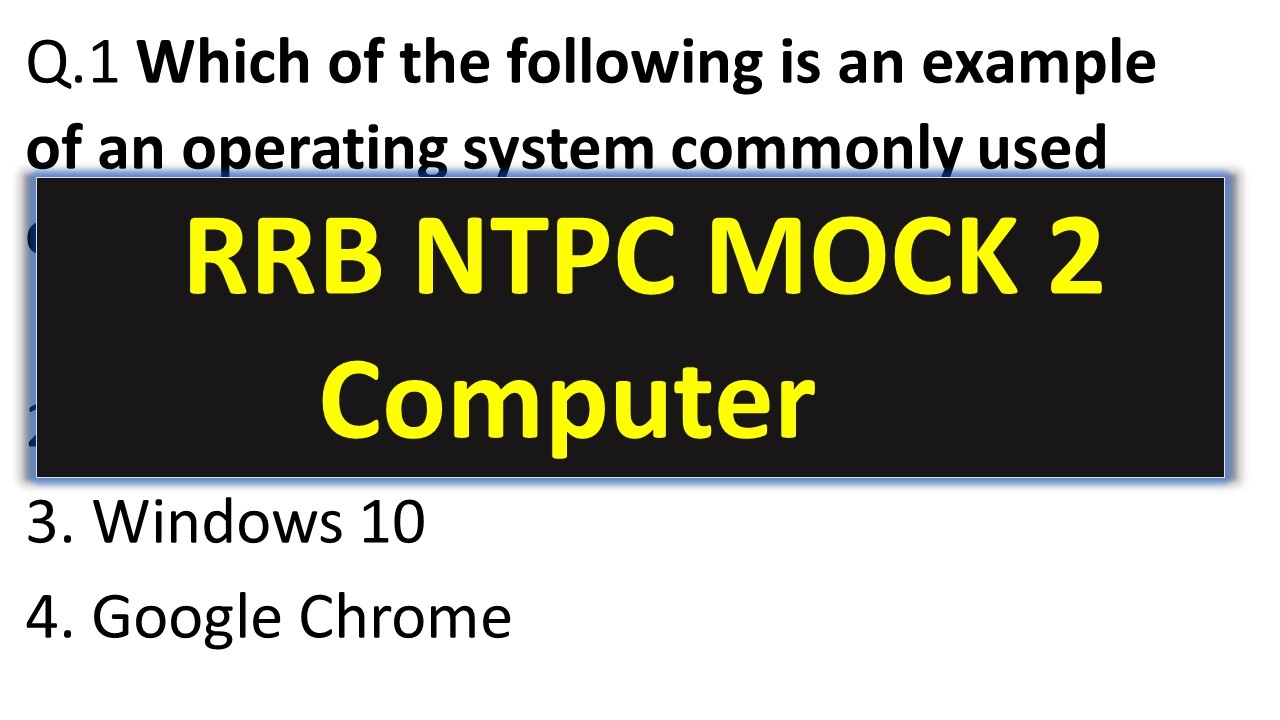 COMPUTER MOCK TEST 2 I COMPUTER I RRB NTPC 2026