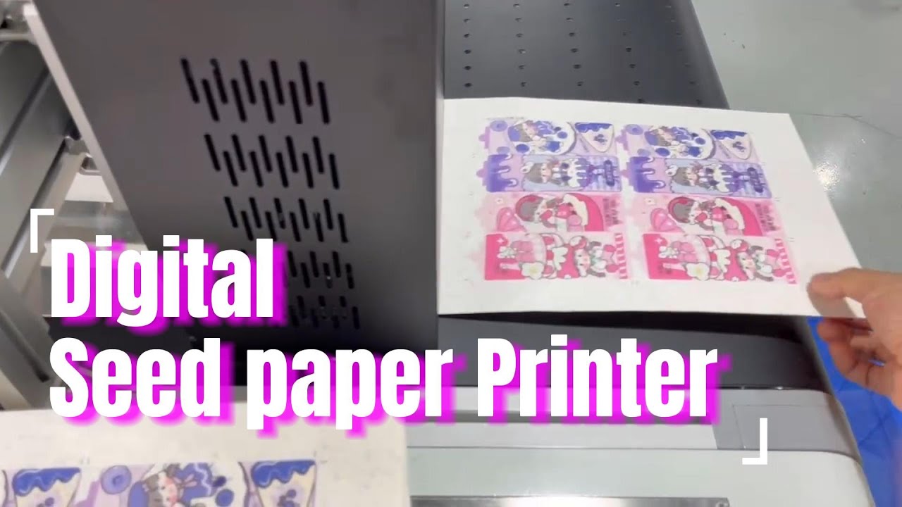 Seed paper card printing machine digital full color printer - YouTube