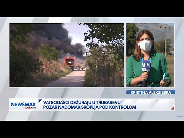 Ugašen požar u skladištu otpada u Trubarevu kod Skoplja, vatrogasci i dalje dežuraju