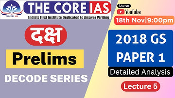 DAKSH Prelims Decode Series || PYQ 2018 || Lecture 5  #thecoreias #pyq #prelimsmentorship #upsc2026