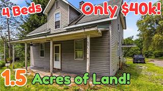 Home for Only $40k with 1.5 Acres of Land! 4 Bedrooms!