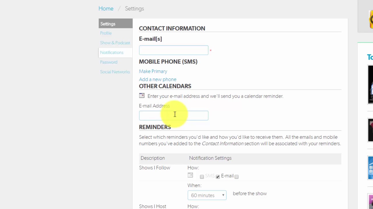 Blogtalk Radio course 0008-Settings-Notifications