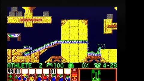 Lemmings SNES Tricky 23 From The Boundary Line 99% saved pause free solution