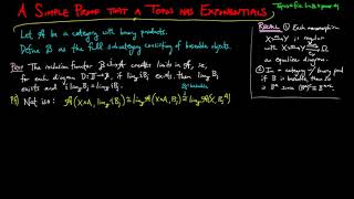 A Simple Proof that a Topos has Exponentials