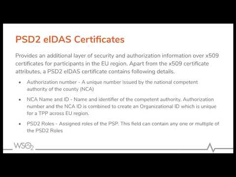 Security for Open Banking and PSD2 through eIDAS, WSO2 Webinar