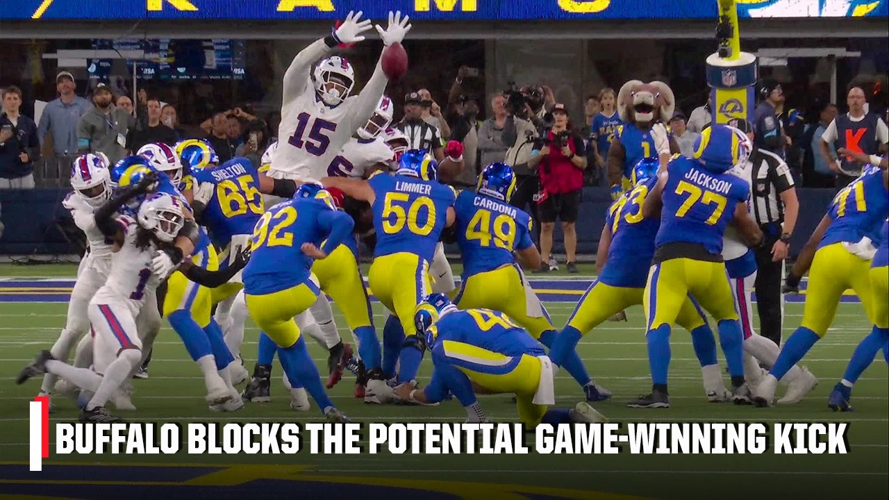 ABSOLUTE CHAOS π² Buffalo Bills BLOCK the Rams' game-winning field goal attempt in OT | NFL on ESPN