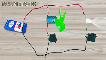Motor LED connection with 9v battery and switch - Fan Light project tutorial