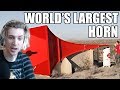 xQc Reacts to World's Largest Horn Shatters Glass by Mark Rober | xQcOW