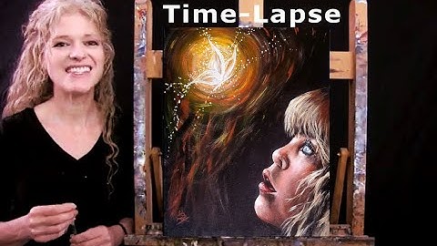 TIME LAPSE - Learn How to Paint a Portrait of BUTTERFLY DREAM with Acrylic Paint - Step by Step