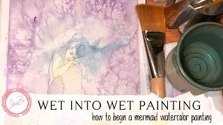 wet wash painting watercolor