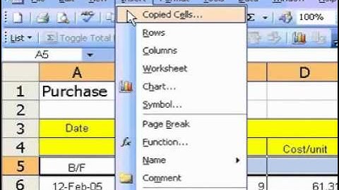 Microsoft Office Excel 2003 Insert new blank cells