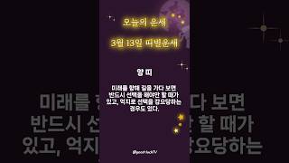 [양띠] 3월 13일 오늘의 운세 | 띠별운세 | 내일의 운세