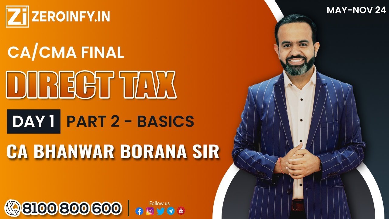 CA /CMA FINAL DIRECT TAX | DAY 1 PART 2 BASICS | MAY - NOV 24 | CA ...