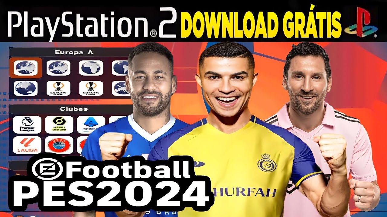 PES 2024 PS2 ISO ATUALIZADO EFOOTBALL DOWNLOAD GRÁTIS 