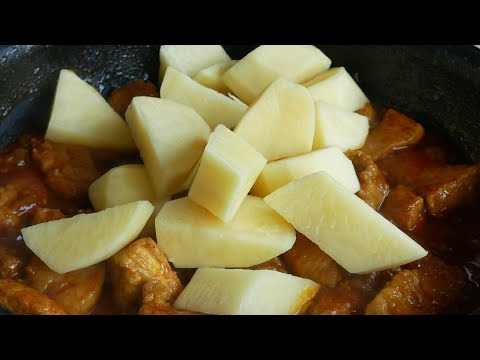 แกงหมูใส่มันฝรั่งอาหารพม่า-Pork Curry ဝက်သားဟင်းချက်နည်း