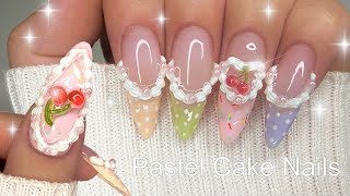 Pastel Cake Nails 🎂🩷 | Gel-X Nail Tutorial | Step-By-Step | Taste Of Spring Collection Beetles Gel