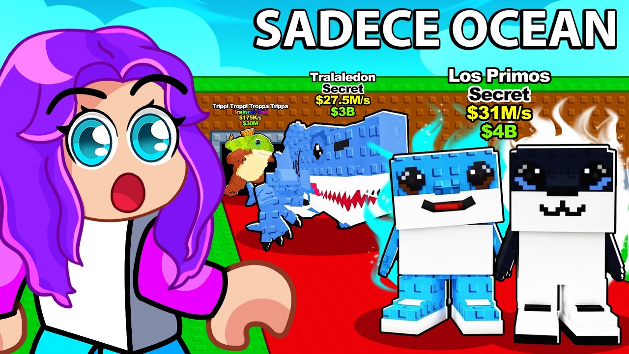 Steal a Brainrot ama Sadece OCEAN BRAINROT Aldım!