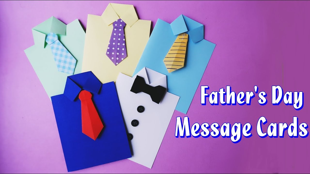 父の日 手作りカード 作り方 簡単なネクタイの折り方付き 音声解説 Diy Father S Day Cards Idea Easy Youtube