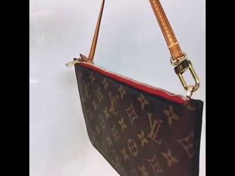 Convert Louis Vuitton Neverfull Pouch, LV Pochette, to Cross Body Bag - YouTube