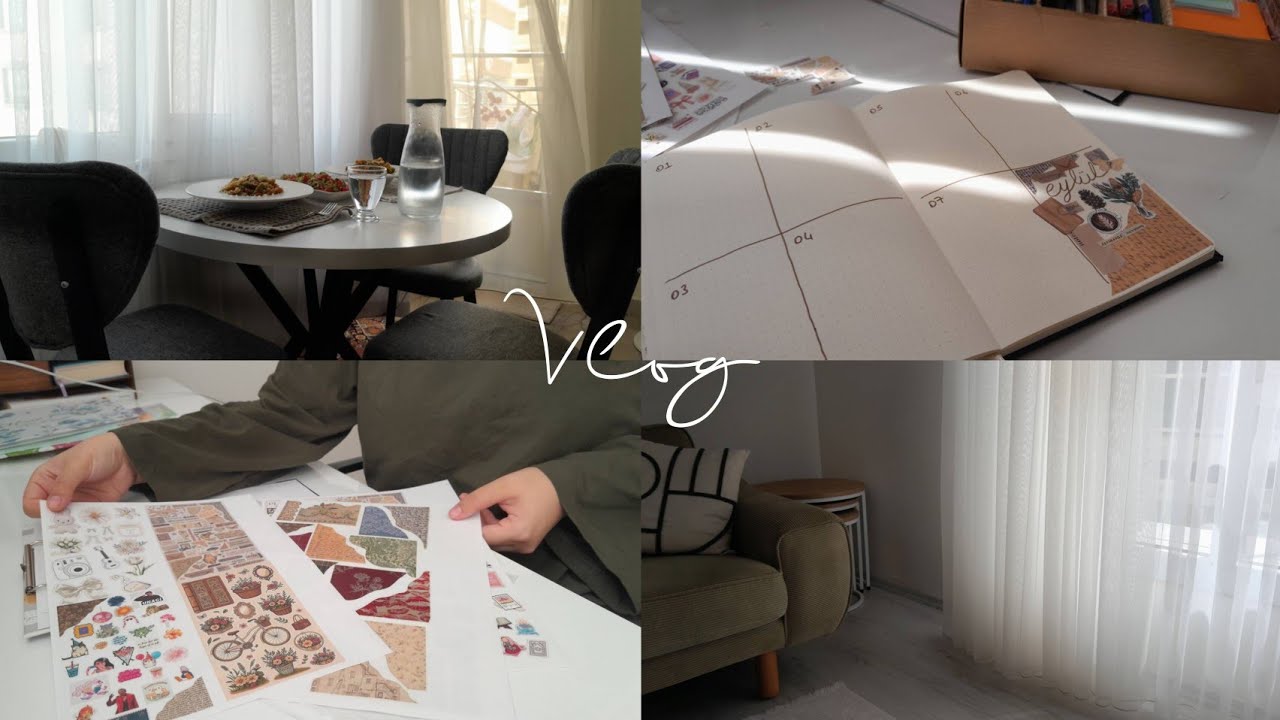 Evde geçen huzurlu anlar/ Eylül ayı ajandası, bullet journal, sebzeli makarna, sessiz vlog