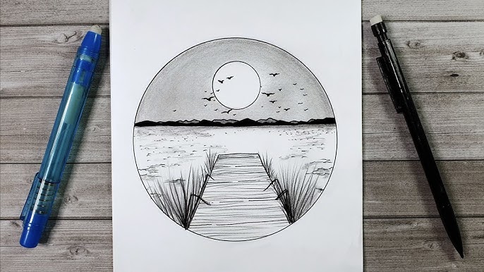 Tuto Dessin d'un paysage, Dessin étape par étape