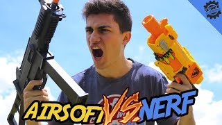 METRALHADORA DE NERF VS AIRSOFT 