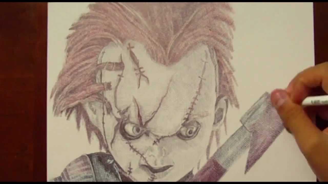 Speed Drawing | CHUCKY (CHILD'S PLAY) with Ballpoint Pen - YouTube