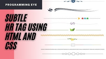 Subtle HR Tag using HTML and CSS | #ProgrammingEye