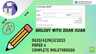 IGCSE Biology (0610) - 0610/42/M/J/23 | May/June 2023 Paper 42 (Extended)