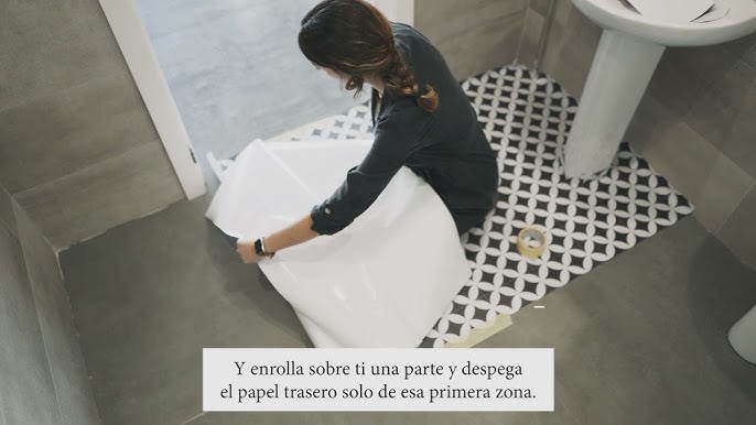 Poner SUELO de VINILO de LOSETAS HIDRÁULICAS 🤩 Paso a Paso 👣 DIY 🦸‍♀️  Reforma del baño SIN OBRAS 