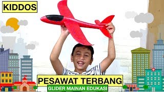 mainan edukasi pesawat kapal terbang gabus foam flying glider-pesawat lempar tangkap