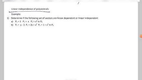 Linear dependence of polynomials
