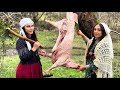 Authentic Bastirma Cooked in a Forest Cabin | Traditional Village Life Experience