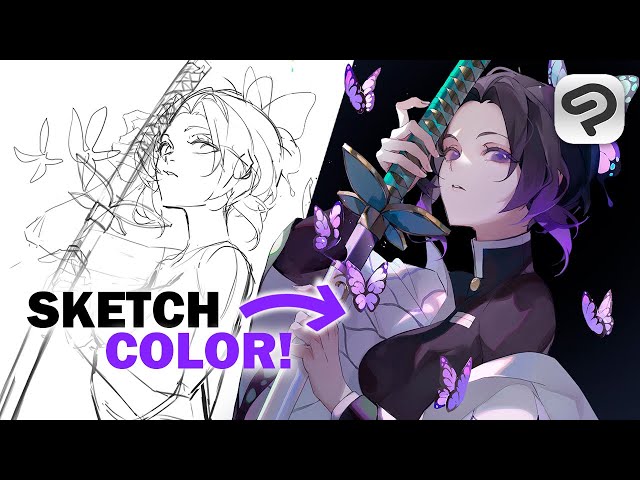 Sketch To Finished Drawing 🖋️ Full Art Process [Clip Studio Paint Speedpaint] class=