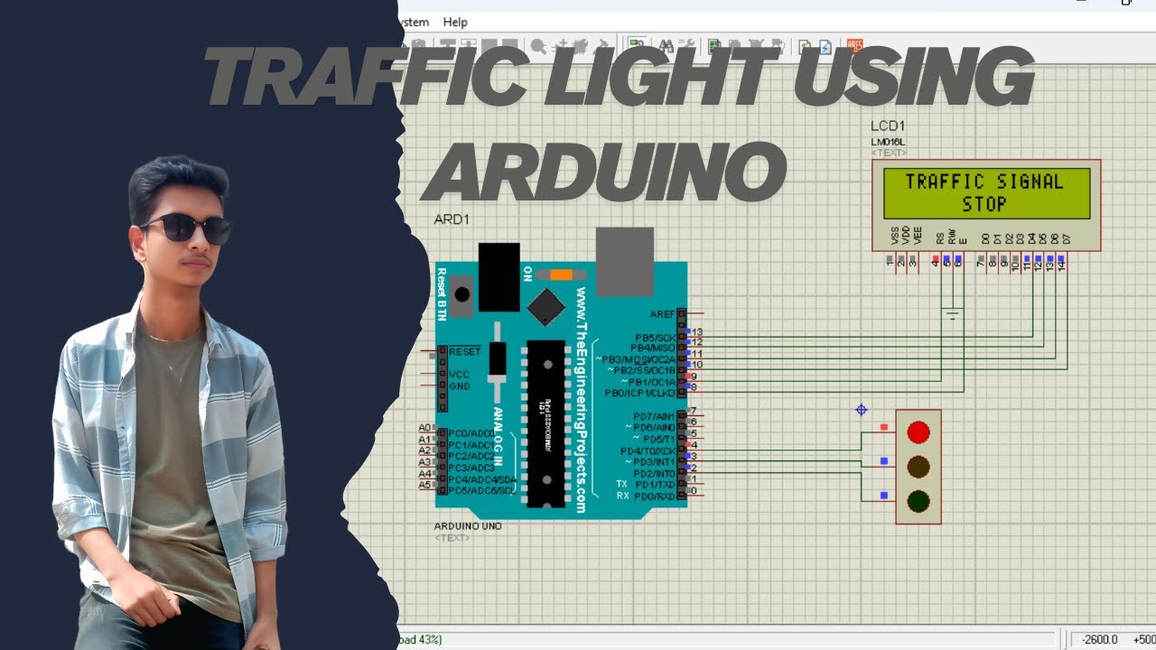 Traffic Light Control System with 16x2 LCD | Arduino UNO Proteus ...