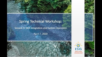 Session 4: DER Integration and System Operation
